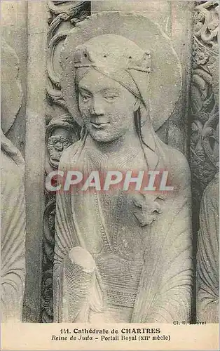 Cartes postales Cathedrale de Chartres Reine de Juda Portail Royal (XIIe Siecle)