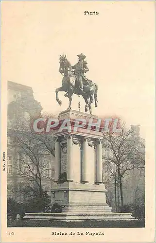 Cartes postales Paris Statue de Lafayette