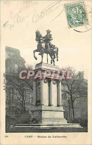 Cartes postales Paris Statue de Lafayette