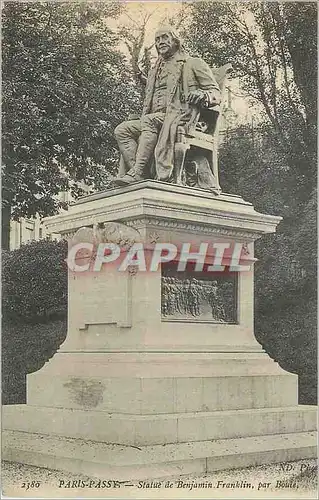 Ansichtskarte AK Paris Passy Statue de Benjamin Franklin par Boule