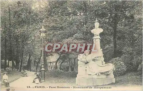 Cartes postales Paris Parc Monceau Monument de Maupassant