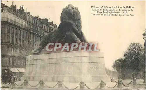 Ansichtskarte AK Paris Le Lion de Belfort decore le Milieu de la Parc Denfert Rochereu