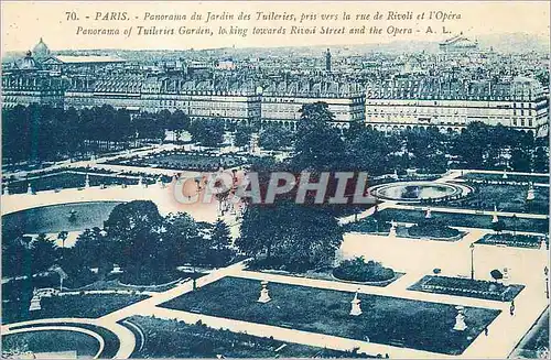 Ansichtskarte AK Paris Panorama du Jardin des Tuileries pris vers la Rue de Rivoli et l'Opera