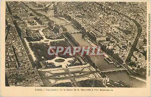 Cartes postales Paris Perspective de la Seine de la Concorde a l'Ile Saint Louis