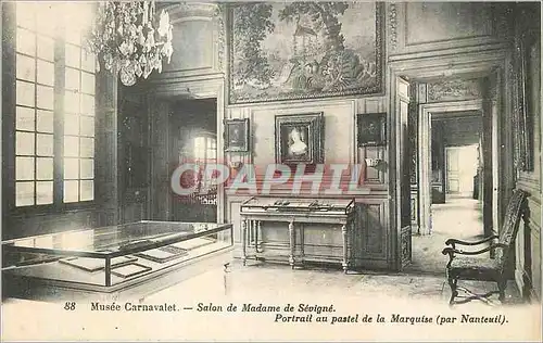 Cartes postales Musee Carnavalet Salon de Madame de Sevigne Portrait au Pastel de la Marquise (par Nantreuil)