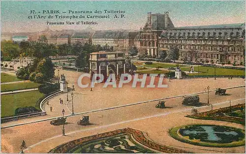 Cartes postales Paris Panorama des Tuileries et l'Arc de Triomphe du Carrousel