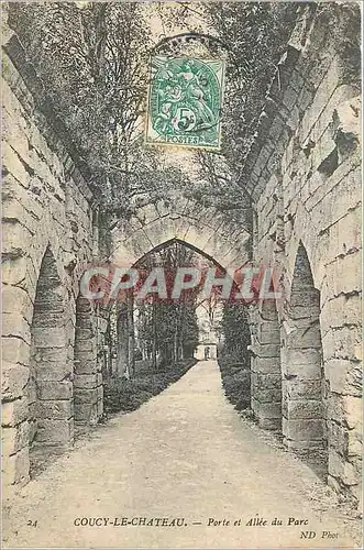 Cartes postales Coucy Le Chateau Porte et Allee du Parc