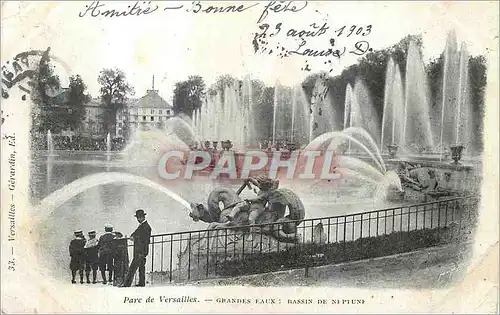 Cartes postales Parc de Versailles Grandes Eaux Bassin de Neptune