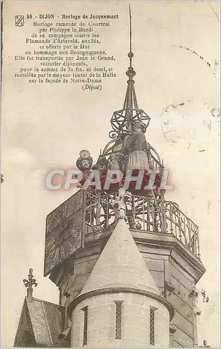 Cartes postales Dijon Horloge de Jacquemart Horloge Remanee de Courtrai par Philippe le Hardi