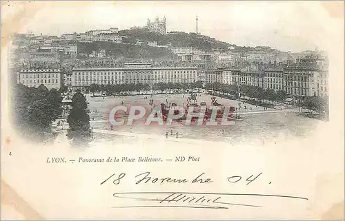 Cartes postales Lyon Panorama de la Place Bellecour (carte 1900)