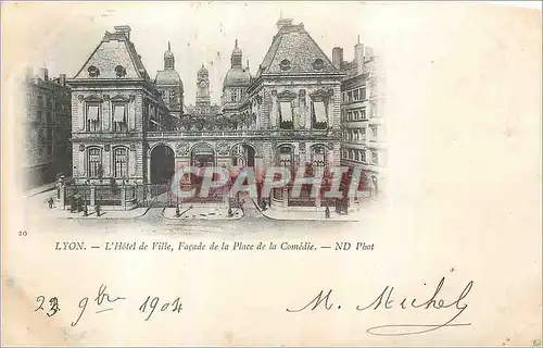 Ansichtskarte AK Lyon L'Hotel de Ville Facade de la Place de la Comedie (carte 1900)