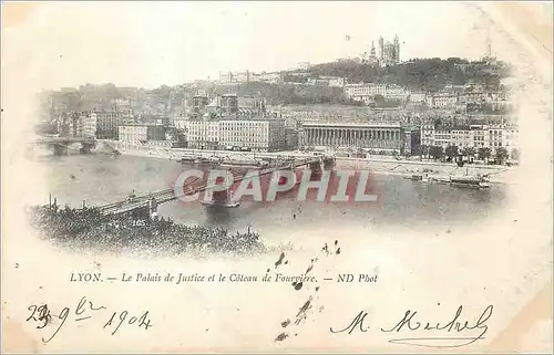 Ansichtskarte AK Lyon Le Palais de Justice et le Coteau de Fourviere (carte 1900)