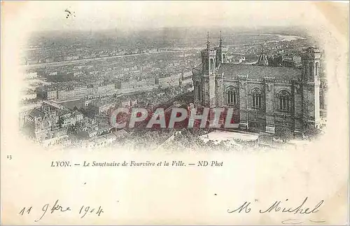 Ansichtskarte AK Lyon Le Sanctuaire de Fourviere et la Ville (carte 1900)