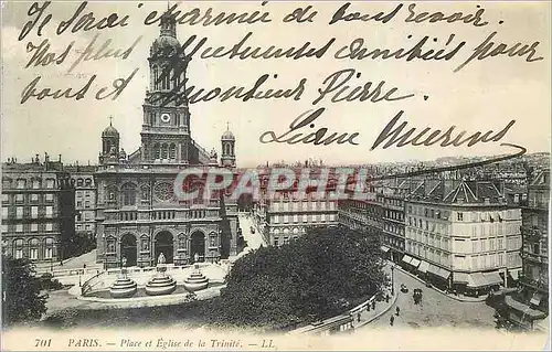 Cartes postales Paris Place et Eglise de la Trinite