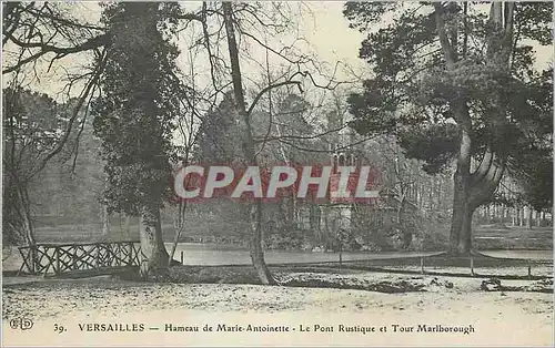 Ansichtskarte AK Versailles Hameau de Mairie Antoinette Le Pont Rustique et Tour Marlborough