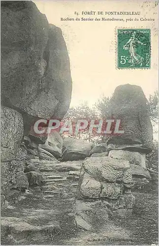 Cartes postales Foret de Fontainebleau Rochers du Sentier des Mastodontes pres du Calvaire