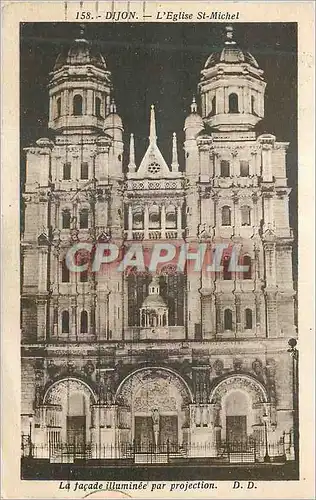 Cartes postales Dijon L'Eglise St Michel La Facade Illuminee par Projection