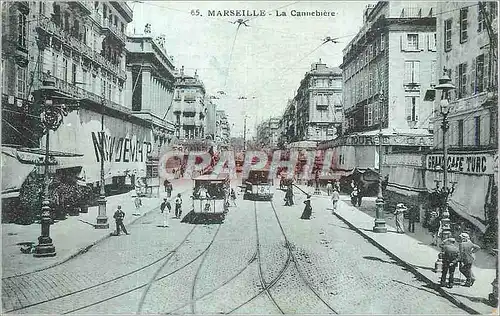 Ansichtskarte AK Marseille La Cannebiere Tramway