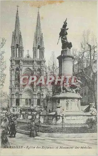 Cartes postales Marseille Eglise des Reformes et Monument des Mobiles