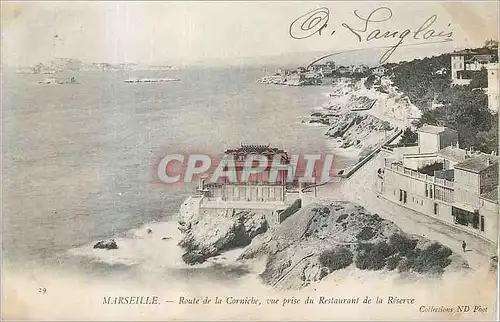 Ansichtskarte AK Marseille Route de la Corniche une prise du Restaurant de la Reserve