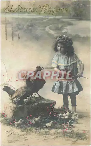 Cartes postales Joyeuses P�ques Poules