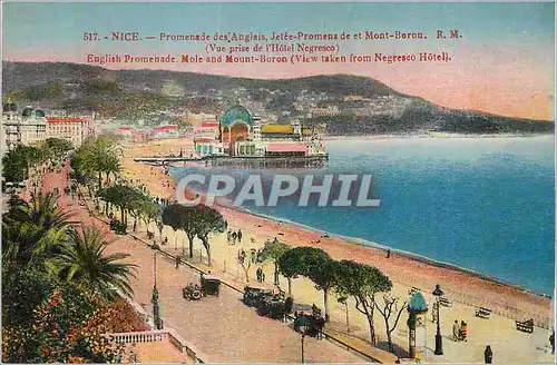 Cartes postales Nice Promenade des Anglais Jetee Promenade et Mont Boron (Vue prise de l'Hotel Negresco)