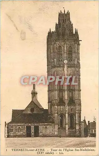 Ansichtskarte AK Verneuil sur Avre Tour de l'Eglise Ste Madeleine (XVe siecle)