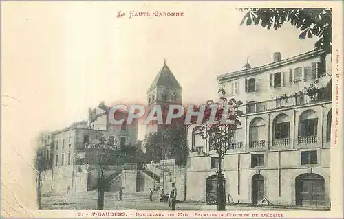 Ansichtskarte AK St Gaudens Boulevard du Midi Escalier et Clocher de l'Eglise