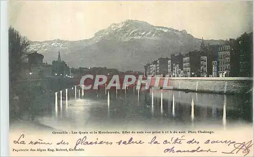 Cartes postales Grenoble les Quais et le Moucherette Effet de nuit vue prise a 11h du Soir