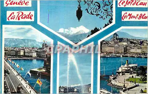 Cartes postales moderne Geneve la Rade le Mont Blanc Bateau