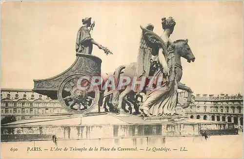 Cartes postales Paris l'Arc de Triomphe de la Place du Carroussel le Quadrige