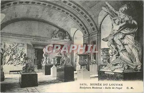 Ansichtskarte AK Musee du Louvre Sculpture Moderne Salle de Puget