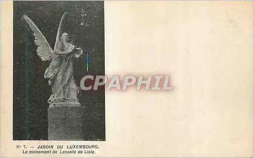 Cartes postales Jardin du Luxembourg le Monument de Leconte de Lisle (carte 1900) Senat