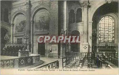 Cartes postales Paris Eglise Saint Francois Xavier la Statue de Saint Francois Xavier