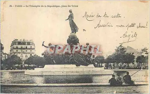 Cartes postales Paris le Triomphe de la Republique Place du Trone