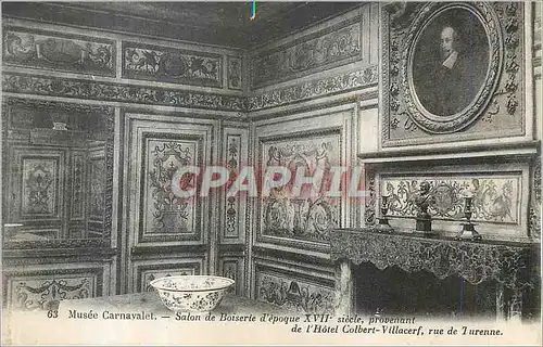 Cartes postales Musee Carnavalet Salon de Boiserie d'Epoque XVIIe Siecle Provernant de l'Hotel Colbert Villacerf