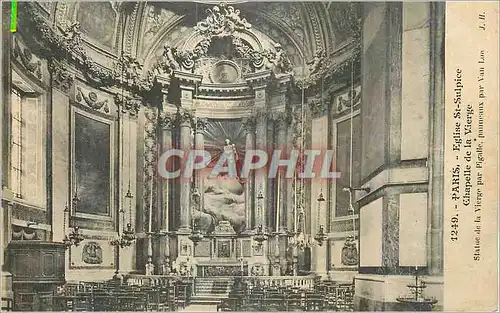 Cartes postales Paris Eglise St Sulpice Chapelle de la Vierge Statue de la Vierge par Pigalle