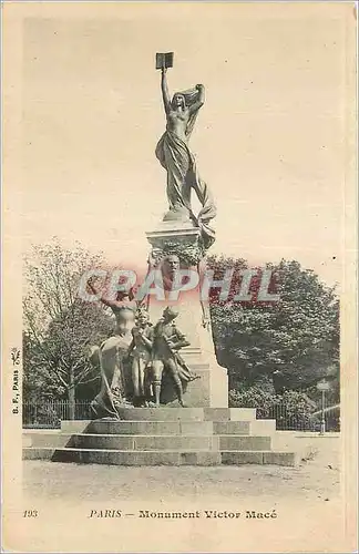 Cartes postales Paris (Seine) Monument Victor Mace