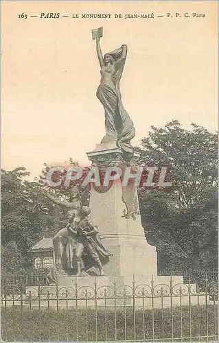 Cartes postales Paris le Monument de Jean Mace