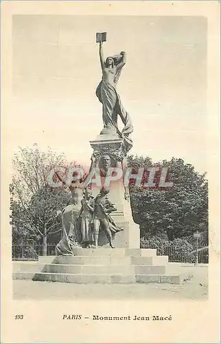 Cartes postales Paris Monument de Jean Mace