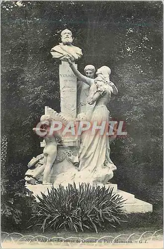 Cartes postales Paris la Statue de Gounod au Parc Monceau