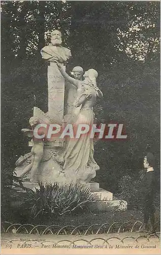 Cartes postales Paris Parc Monceau Monument Eleve a la Memoire de Gounod