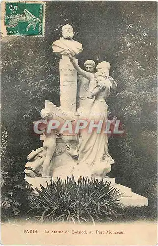 Cartes postales Paris la Statue de Gounod au Parc Monceau