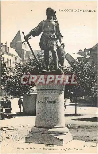 Ansichtskarte AK Dinan Statue de Jehan de Beaumanoir Chef des Trente la Cote d'Emeraude