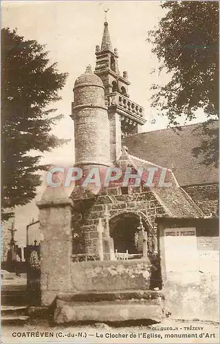 Ansichtskarte AK Coatreven (C du N) le Clocher de l'Eglise Monument d'Art