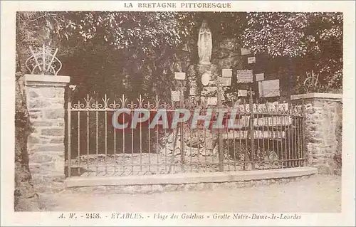 Ansichtskarte AK Etables Plage des Godelins Grotte Notre Dame de Lourdes la Bretagne Pittoresque