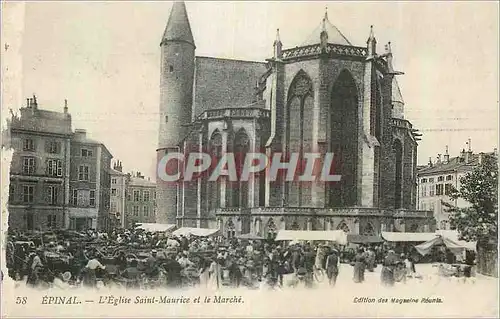 Ansichtskarte AK Epinal l'Eglise Saint Maurice et le Marche