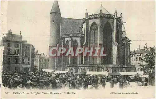 Cartes postales Epinal l'Eglise Saint Maurice et le Marche