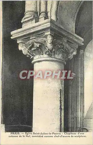 Ansichtskarte AK Paris Eglise Saint Julien le Pauvre Chapiteau d'une Colonne de la Nef