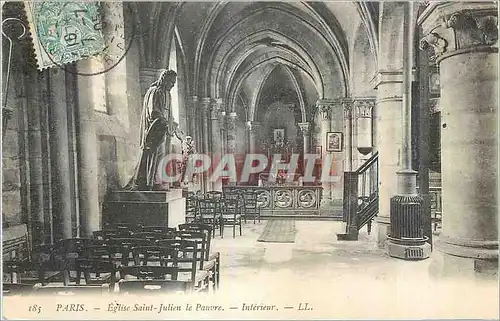 Cartes postales Paris Eglise Saint Julien le Pauvre Interieur